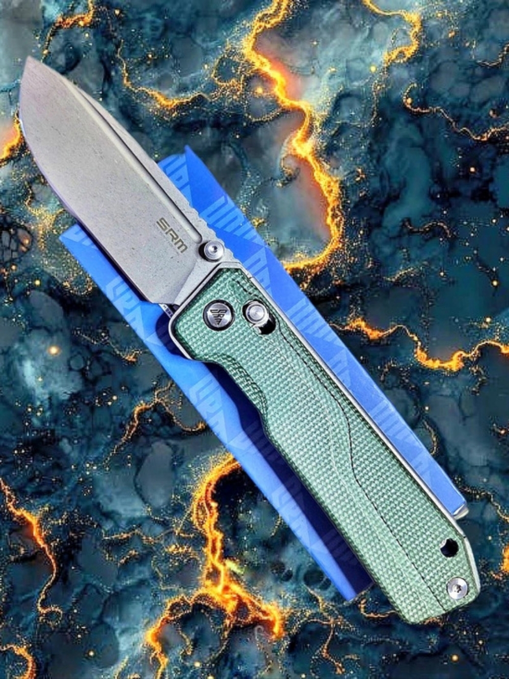 SRM // Rubik 7228B-MG (3.43” 14C28N Blade) // Green Micarta Handle